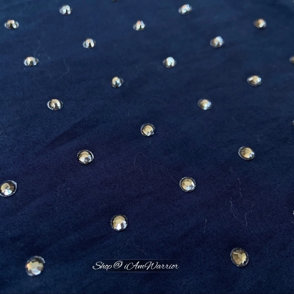 J.Crew NWT navy crystal studded sleeveless top *shop@iamwarrior